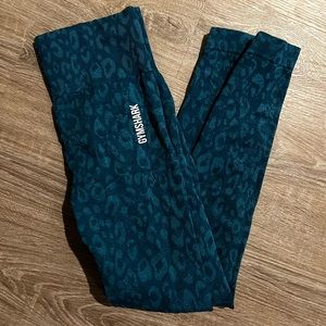 Gymshark ADAPT ANIMAL SEAMLESS LEGGINGS teal Size Small